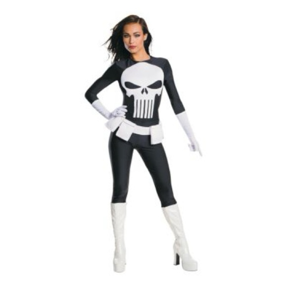 NEW Marvel Punisher Women’s Halloween Costume Size Small Black and White